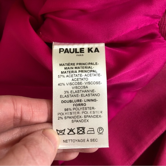NWT Paule Ka Cropped Ottoman Stretch Jacket in Fuschia 14 - Picture 7 of 9